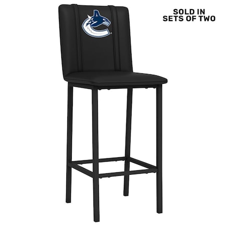 Dreamseat Bar Stool 500 with Vancouver Canucks Primary Logo, 2PK XZ500BSDBLK-PSNHL42080A